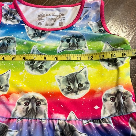 LOL Vintage Bright Rainbow Color Kitten Dress - Picture 3 of 6